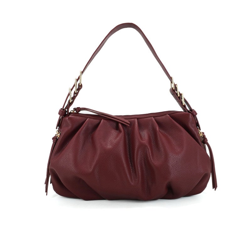 Hush Puppies Women's Slouchy Hobo-Style Handbag Burgundy - Image 1